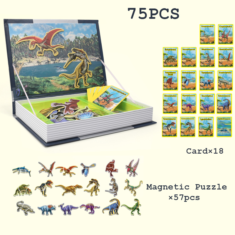 Educational 3D Childrens Toy Games Creative Jigsaw Puzzles Magnetic Puzzle With Magnet Box Bo(图4)