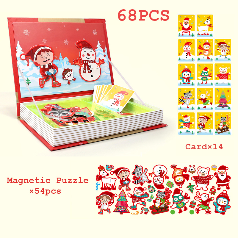 Educational 3D Childrens Toy Games Creative Jigsaw Puzzles Magnetic Puzzle With Magnet Box Bo(图1)