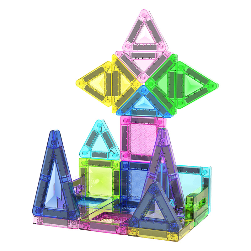 Mini Magnetic Tiles Magnetic Blocks Travel Set Educational Toys Magnetic Building Blocks Tiles for K(图3)