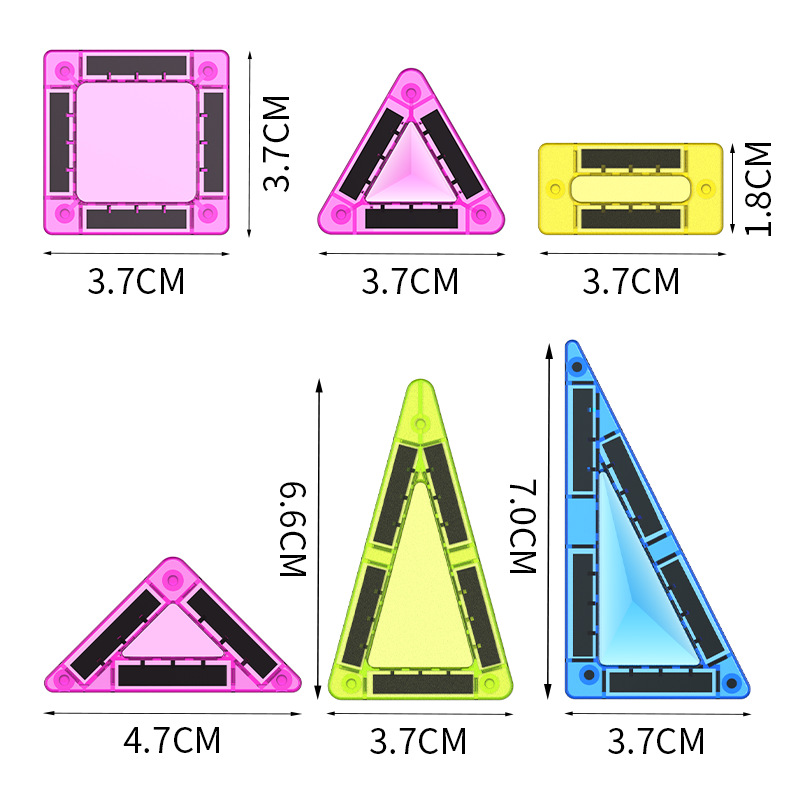 Mini Magnetic Tiles Magnetic Blocks Travel Set Educational Toys Magnetic Building Blocks Tiles for K(图4)